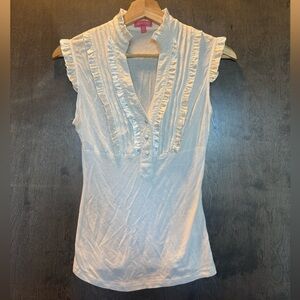 White Ruffled Sleeveless Top